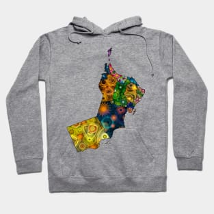 Spirograph Patterned Oman Regions Map Hoodie